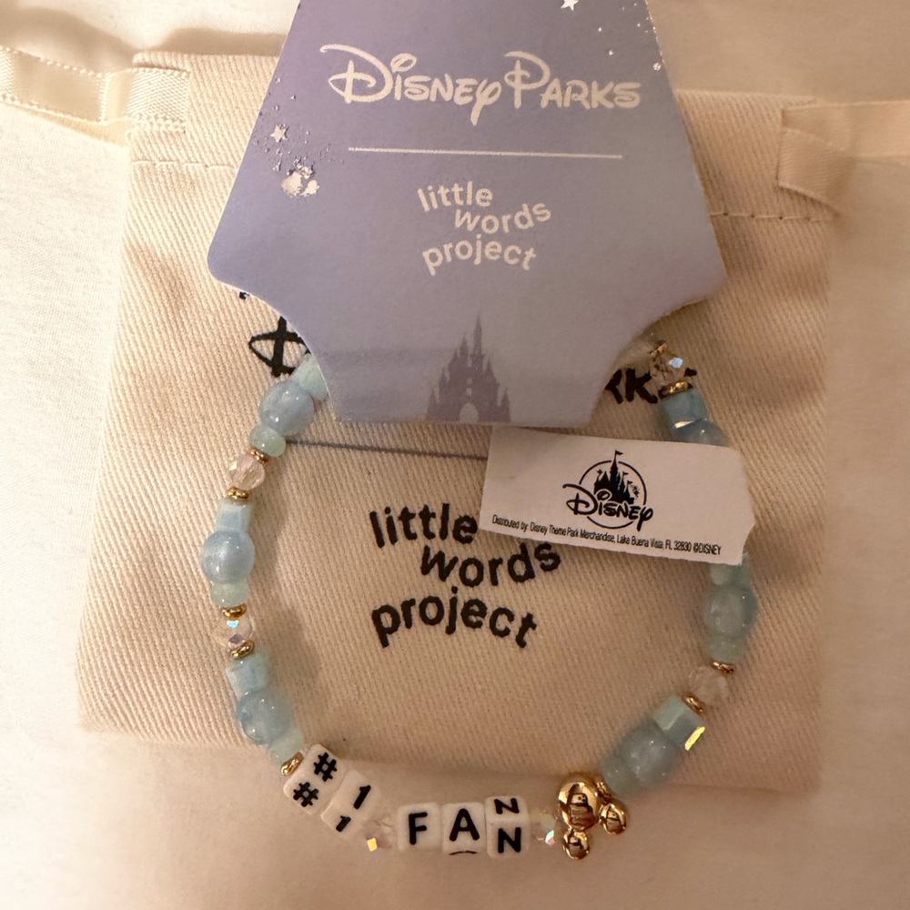 Disney Parks little words project #1 fan Blue Beaded Bracelet